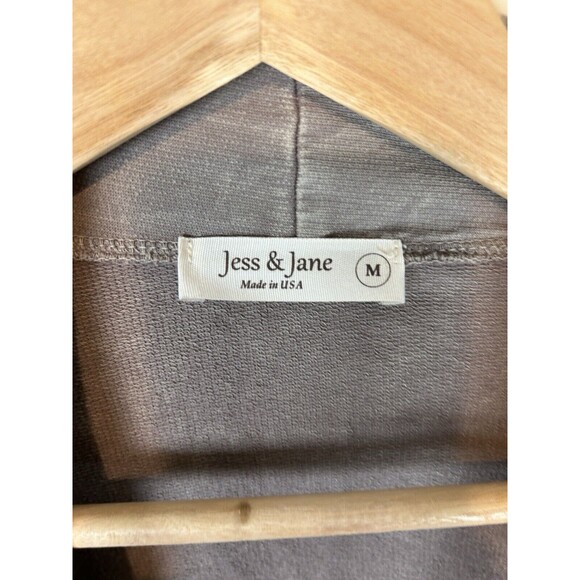 Jess & Jane M Sweater Cardigan Art To Wear Gray Acid Wash Lagenlook Boho Cotton - Picture 3 of 4